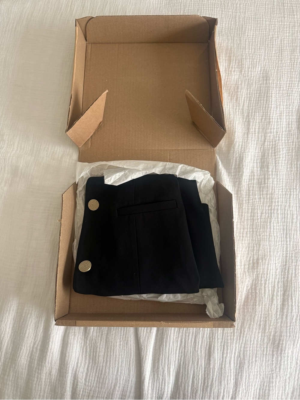 A/X Armani Exchange Black Sleeveless V-Neck Mini Dress with Silver Buttons - Picture 5 of 5